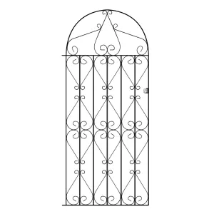 REGA Metal Scroll Tall Bow Top Garden Gate 914mm GAP x 1830mm High RBZP42