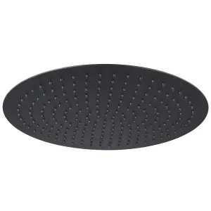 ENKI Matte Black Round Ultra Slim Stainless Steel Shower Head 40cm