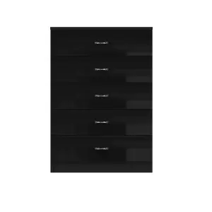 Black Gloss 5 Drawer Chest Of Drawers Bedroom Furniture