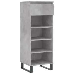 Shoe Cabinet Concrete Grey 40x36x105 cm Engineered Wood