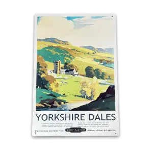 Vintage Metal Sign - British Railways Retro Advertising, Yorkshire Dales