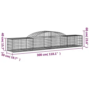 Berkfield Arched Gabion Baskets 13 pcs 300x50x40/60 cm Galvanised Iron