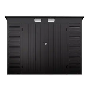 Outdoor Garden Bicycle Metal Storage Shed with Dual Doors Charcoal Black