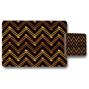 Freehand horizontal zigzag chevron stripes Boho chic (Placemat & Coaster Set) / Default Title