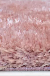 Lagom Collection Solid Design Shaggy Rug in Pink