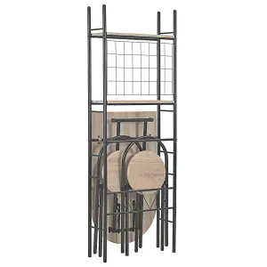 Berkfield 3 Piece Folding Dining Set with Storage Rack MDF and Steel