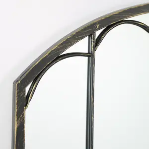 MirrorOutlet Summer View Metal Arch shaped Decorative Ornate Effect Garden Mirror 140 x 75cm