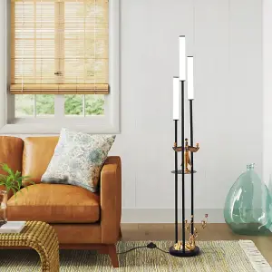 Garwarm 169cm Black LED Tray Table Floor Lamp