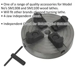 High-Performance 4 Jaw Independent Chuck for Woodworking Lathes ys08778 & ys08749