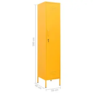 Berkfield Locker Cabinet Mustard Yellow 35x46x180 cm Steel