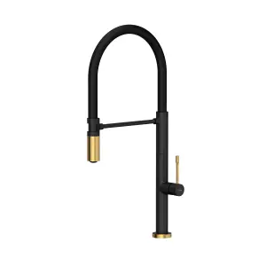 Quadron Margot Black/Gold kitchen tap with flexible spout