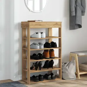 Berkfield Shoe Rack Artisan Oak 60x30x98 cm Engineered Wood