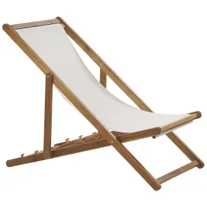 Sun Lounger Wood Light Brown ANZIO