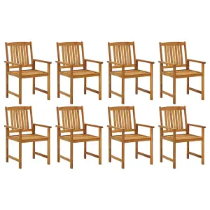 Berkfield Garden Chairs 8 pcs Solid Acacia Wood