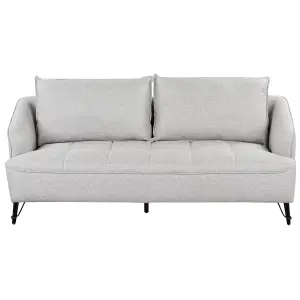 3 Seater Fabric Sofa Grey HOBRO