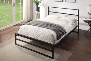 Hartfield Black Metal Double Bed Frame 4ft6