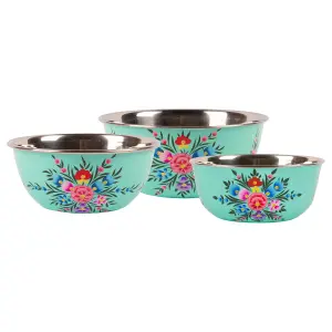 BillyCan - Picnic Bowl Set - Mint Pansy - 3pc