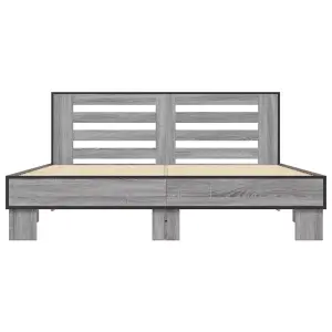 Berkfield Bed Frame without Mattress Grey Sonoma 150x200 cm King Size