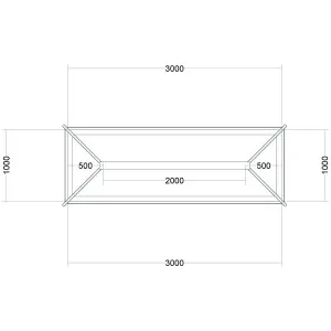 Atlas Black Contemporary Roof lantern with Self Clean Solar Blue glass, (L)3m (W)1m (H)340mm