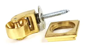 1x BRASS CASTOR & SQUARE29mm SCREW IN CASTOR  FURNITURE BEDS SOFAS CHAIRS STOOLS