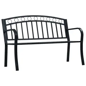 Berkfield Garden Bench 125 cm Black Steel