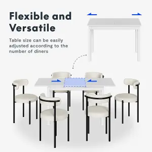 FlexiSpot Extendable Dining Table with Telescopic Slide and Eco-Friendly Board for Daily Use and Gatherings