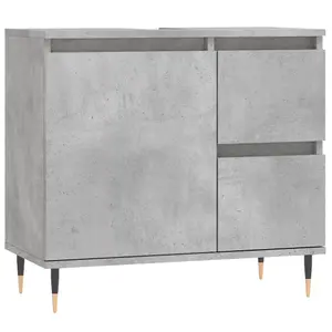 Berkfield Bathroom Cabinet Concrete Grey 65x33x60 cm Engineered Wood