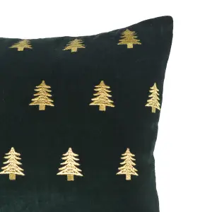 Green & gold Christmas tree Indoor Christmas Cushion (L)43cm x (W)43cm