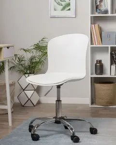 Desk Chair Faux Leather White VAMO