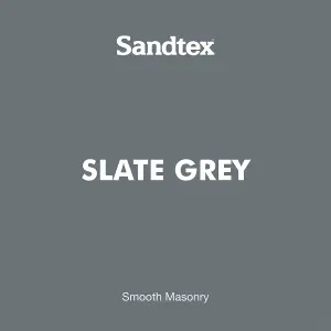 Sandtex Slate grey Smooth Matt Masonry paint, 10L Tub