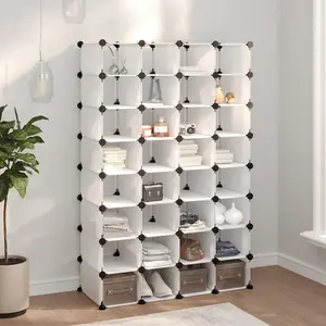 Berkfield Shoe Rack Transparent 93x36.5x140 cm PP