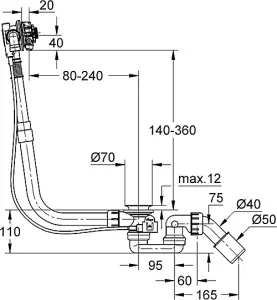 Grohe Talentofill Bath Inlet Filler, Pop-Up And Waste-System (28990000)