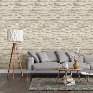 Debona Horizon Stone Taupe Wallpaper Metallic Silver Glamorous Feature Wall