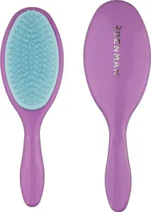 Denman Wet Detangler Shower Hairbrush For Detangling All Hair Types For Women, Kids And Men - Wet Hairbrush For Everyone – (Purple) D95