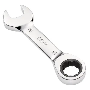 Draper Tools HI-TORQ Metric Stubby Ratchet Combination Spanner, 16mm