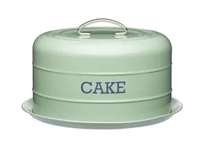 Living Nostalgia Airtight Cake Storage Tin/Cake Dome - English Sage Green