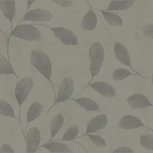 Galerie Design Grey Leaves Smooth Wallpaper