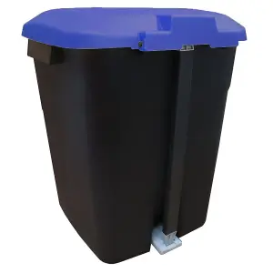 Pedal Operated Litter Bin - 50 Litre - Blue Lid