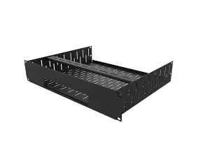 Penn Elcom 2U Vented Rack Shelf & Magnetic Faceplate For Sky Q Mini R1498/2UK-SKYQMINI