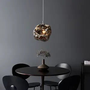 Granite Chrome Metallic Glass Modern contemporary 1 light Ceiling Pendant