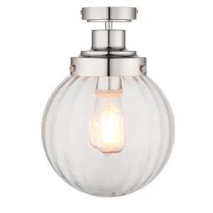 Harbour Studio Regan Glass & steel Bathroom ceiling light