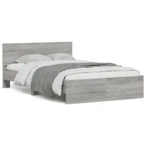 Berkfield Bed Frame without Mattress Grey Sonoma 135x190 cm Double