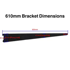 EAI Twin Slot Brackets 610mm Black Pack of 2 - Genuine 32mm Twin Slot Ajustable Wall Shelving