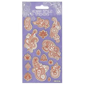 Paper Projects Henna Stickers (Pack of 2) Red (One Size)