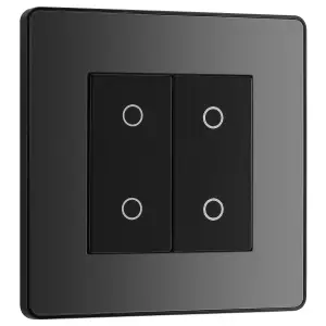 BG Evolve Black Chrome 200W Double Touch Dimmer Switch 2-Way Master