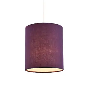 Contemporary and Elegant Vivid Purple Linen Fabric 18cm High Cylinder Lamp Shade