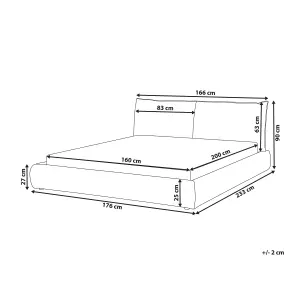 Boucle EU King Size Bed White VINAY