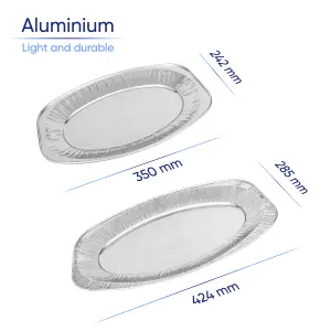 Coppice Aluminium Foil Platters for Parties, Buffets & Entertaining. 8 Large 42 x 28cm & 8 Small 35 x 24cm. Freezer & Oven Safe