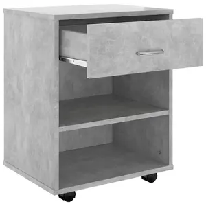 Berkfield Rolling Cabinet Concrete Grey 46x36x59 cm Engineered Wood