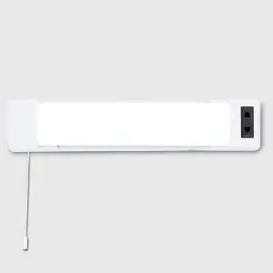 ValueLights Horizon Modern Gloss White 5W LED Bathroom Wall Light with Shaver Socket and Pull Switch